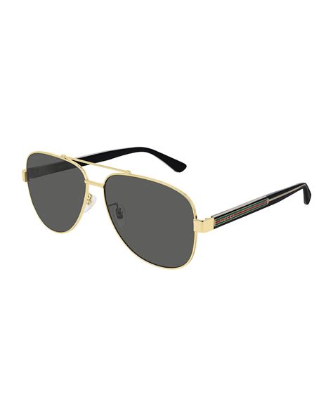 gucci white metal aviator sunglasses|gucci aviator sunglasses men's.